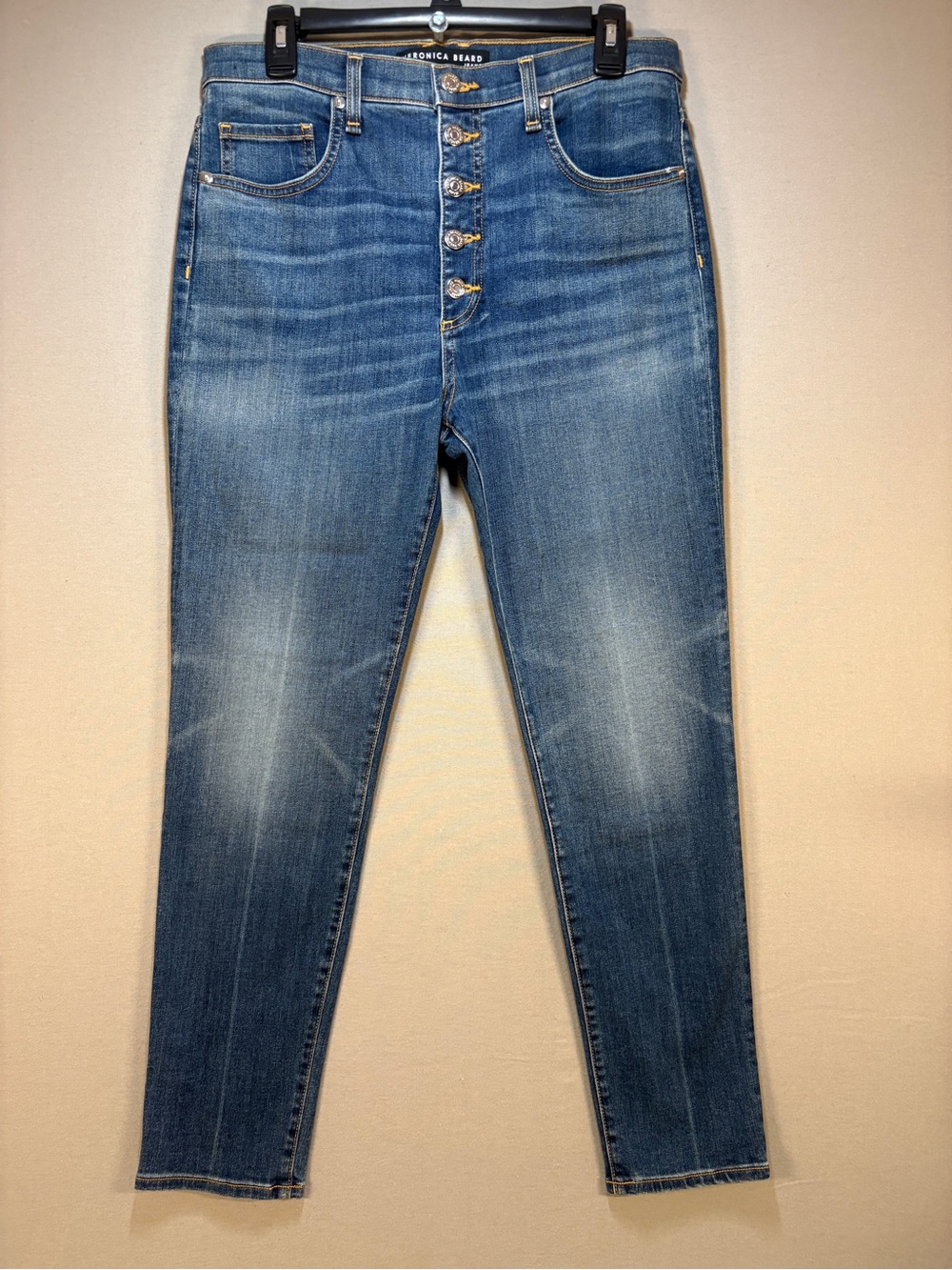 Veronica Beard High-Rise Button-Fly Women’s Jeans - Blue 32/14  Debbie